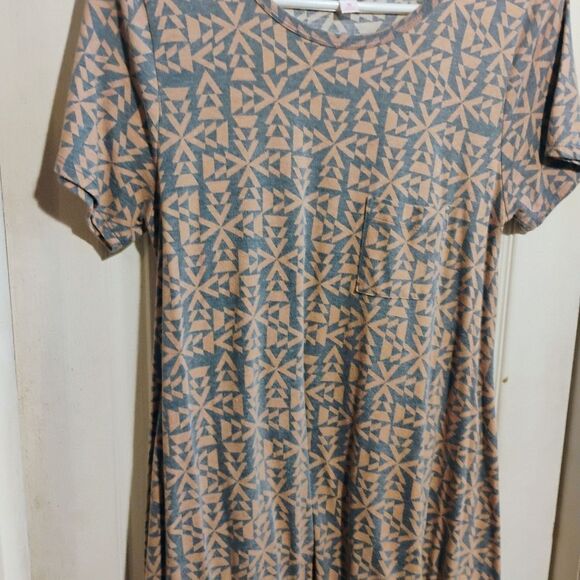 LuLaRoe Brown Tan Casual High Low Sundress - Picture 3 of 8